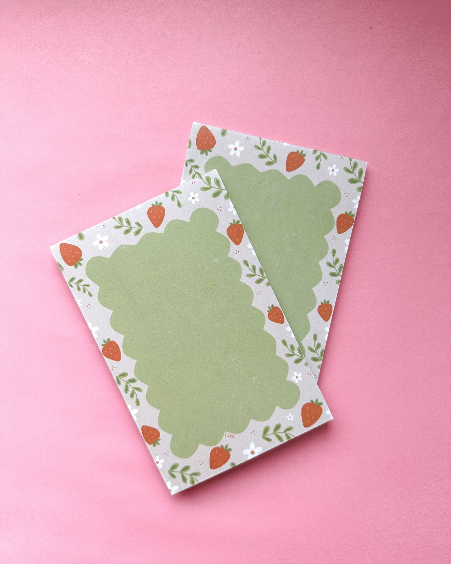 Strawberry Notes Notepad 4x6"