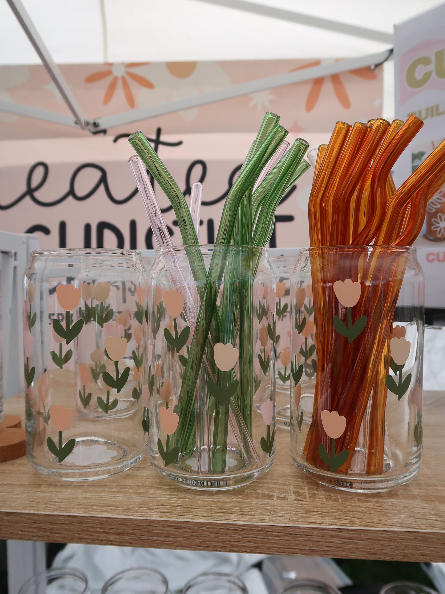 Tulip Garden Glass Cup