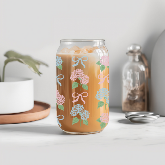 Hydrangea Glass Cup