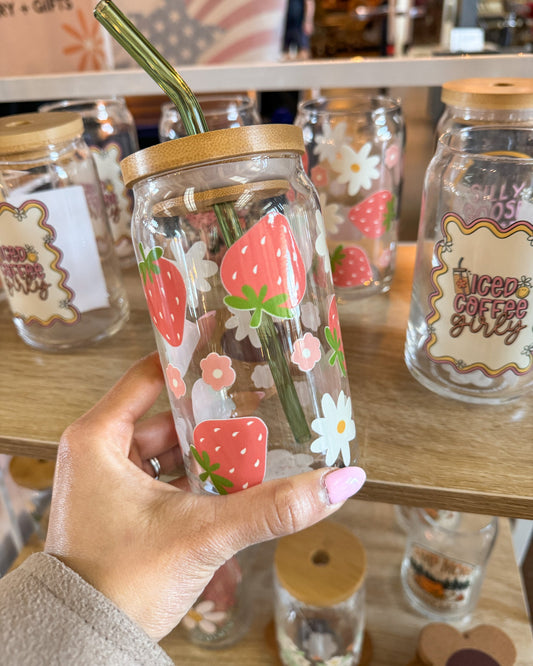Strawberry Glass Cup