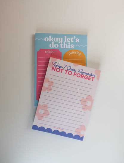 Things I Gotta Remember Notepad